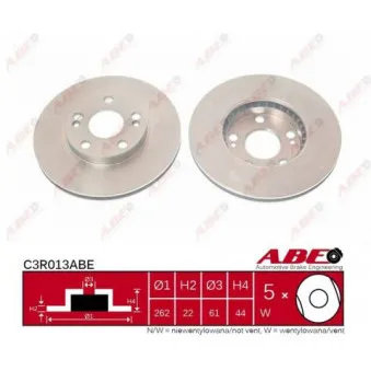 Jeu de 2 disques de frein avant ABE
