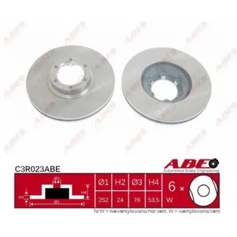 Jeu de 2 disques de frein avant ABE C3R023ABE