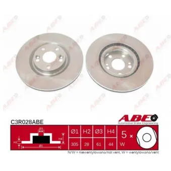 Jeu de 2 disques de frein avant ABE