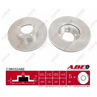 Jeu de 2 disques de frein avant ABE C3R032ABE