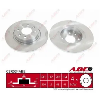 Jeu de 2 disques de frein avant ABE
