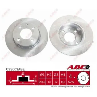 Jeu de 2 disques de frein avant ABE