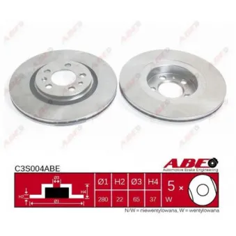 Jeu de 2 disques de frein avant ABE C3S004ABE