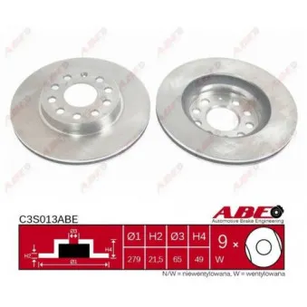 Jeu de 2 disques de frein avant ABE C3S013ABE