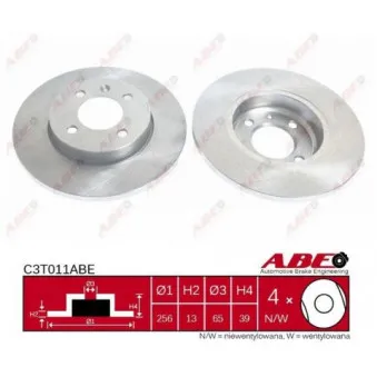Jeu de 2 disques de frein avant ABE