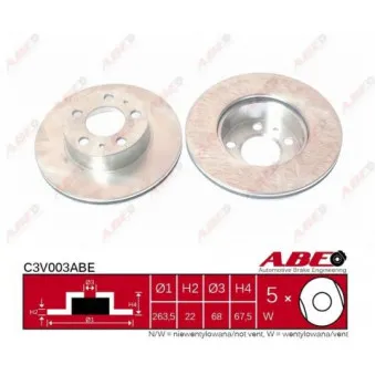 Jeu de 2 disques de frein arrière ABE