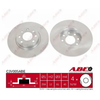 Jeu de 2 disques de frein avant ABE