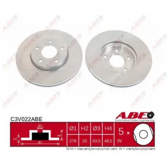 Jeu de 2 disques de frein avant ABE C3V022ABE