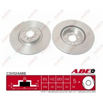 Jeu de 2 disques de frein avant ABE C3V024ABE