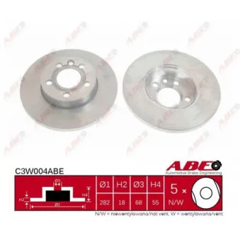 Jeu de 2 disques de frein avant ABE C3W004ABE