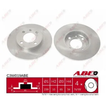 Jeu de 2 disques de frein avant ABE