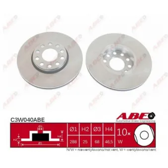 Jeu de 2 disques de frein avant ABE C3W040ABE