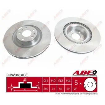 Jeu de 2 disques de frein avant ABE C3W041ABE