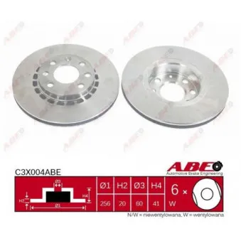 Jeu de 2 disques de frein avant ABE C3X004ABE