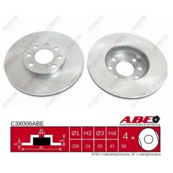 Jeu de 2 disques de frein avant ABE