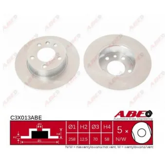 Jeu de 2 disques de frein avant ABE C3X013ABE