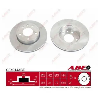Jeu de 2 disques de frein avant ABE C3X014ABE