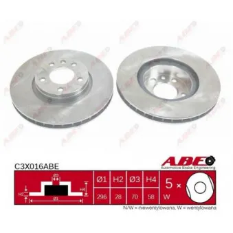 Jeu de 2 disques de frein avant ABE