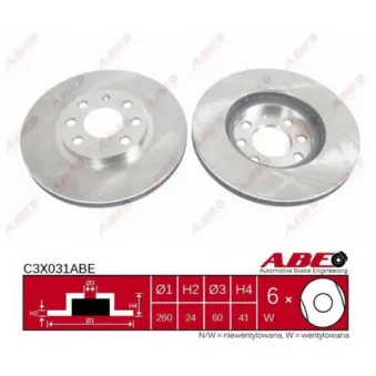 Jeu de 2 disques de frein avant ABE