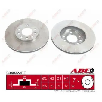 Jeu de 2 disques de frein avant ABE C3X032ABE