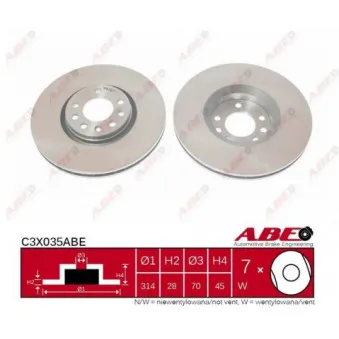 Jeu de 2 disques de frein avant ABE