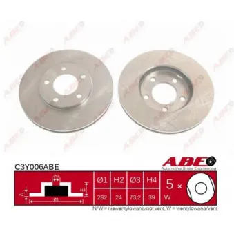 Jeu de 2 disques de frein avant ABE