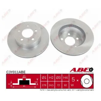 Jeu de 2 disques de frein avant ABE