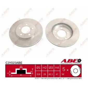 Jeu de 2 disques de frein avant ABE
