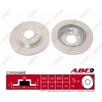 Jeu de 2 disques de frein avant ABE C3Y024ABE