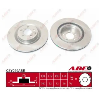 Jeu de 2 disques de frein avant ABE C3Y029ABE