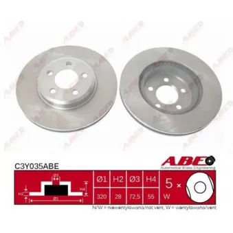 Jeu de 2 disques de frein avant ABE C3Y035ABE