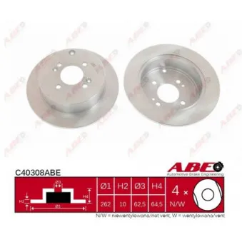 Jeu de 2 disques de frein arrière ABE