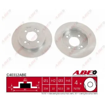 Jeu de 2 disques de frein arrière ABE