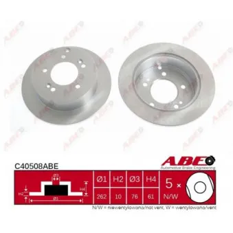 Jeu de 2 disques de frein arrière ABE