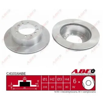 Jeu de 2 disques de frein arrière ABE