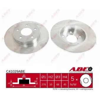 Jeu de 2 disques de frein arrière ABE