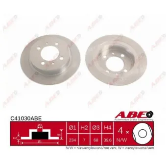 Jeu de 2 disques de frein arrière ABE