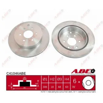 Jeu de 2 disques de frein arrière ABE