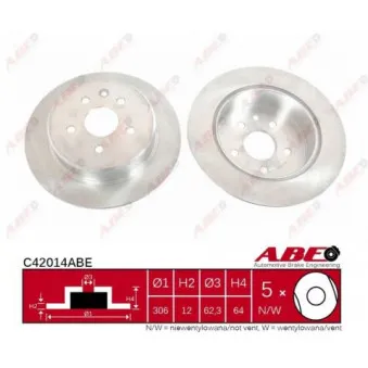 Jeu de 2 disques de frein arrière ABE