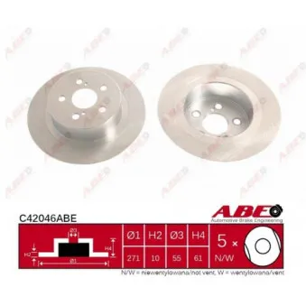 Jeu de 2 disques de frein arrière ABE