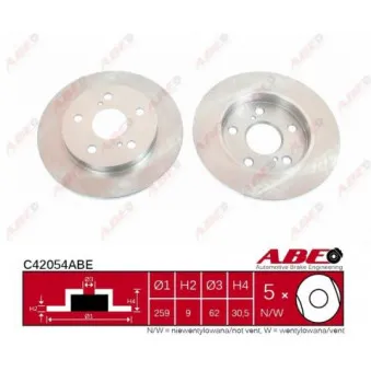 Jeu de 2 disques de frein arrière ABE
