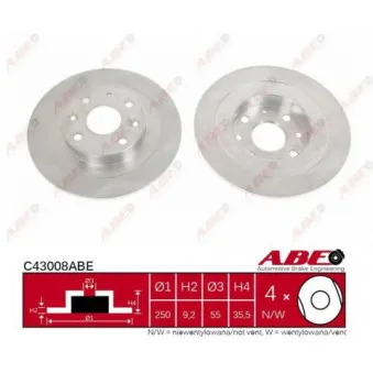 Jeu de 2 disques de frein arrière ABE