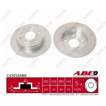 Jeu de 2 disques de frein arrière ABE C43018ABE