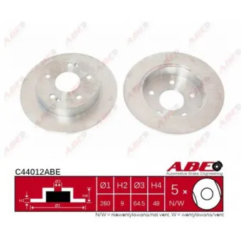 Jeu de 2 disques de frein arrière ABE