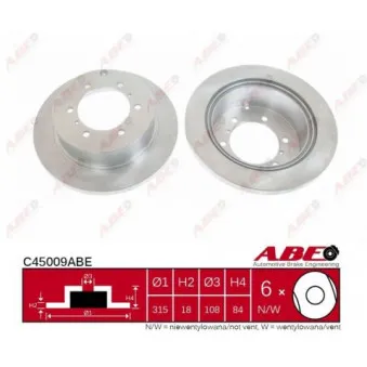 Jeu de 2 disques de frein arrière ABE