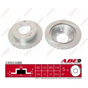 Jeu de 2 disques de frein arrière ABE C45013ABE