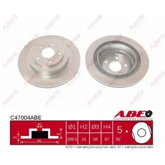 Jeu de 2 disques de frein arrière ABE C47004ABE