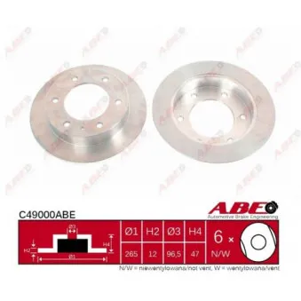 Jeu de 2 disques de frein arrière ABE