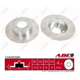 Jeu de 2 disques de frein arrière ABE