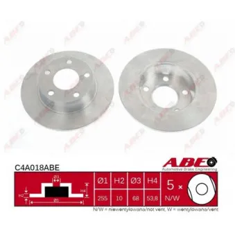 Jeu de 2 disques de frein arrière ABE
